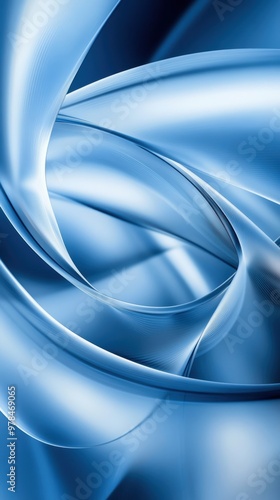 Swirling blue abstract background with smooth curves, perfect for modern designs and artistic projects.