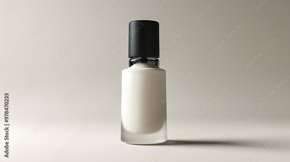 White Cream Bottle with Black Cap Mockup White Cream Bottle with Black Cap Mockup