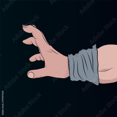 Принти на полотні Anime hands with energy in the hands. Vector anime hands.