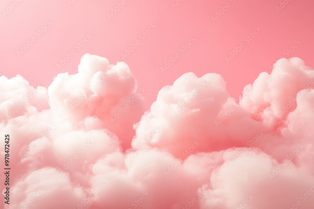 Pink pastel background with fluffy clouds. Pink pastel background with fluffy clouds.