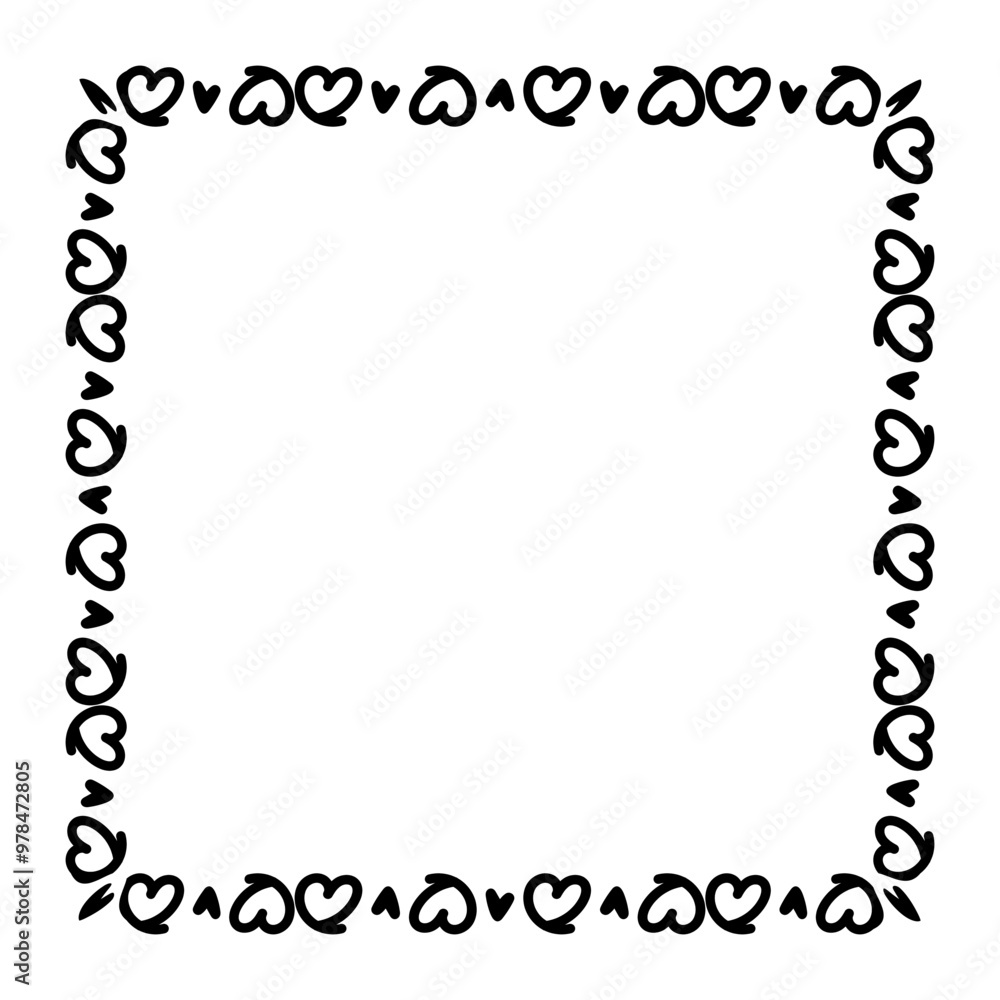 heart line frame square doodle art, heart border outline adorable, framework decorative with heart doodle art line, picture frame with heart shape outline continues heart line frame square doodle art, heart border outline adorable, framework decorative with heart doodle art line, picture frame with heart shape outline continues