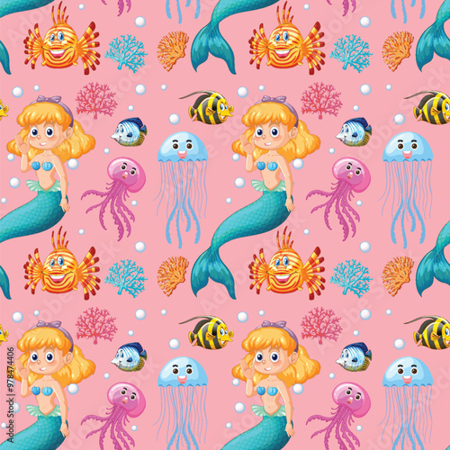 Underwater Fantasy Seamless Pattern