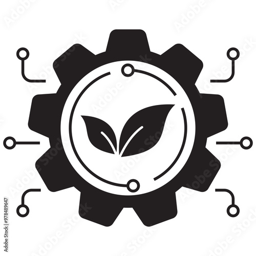 Agriculture technology icon with glyph style 