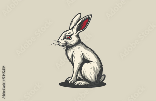 Rabbit logo vector icon illustration