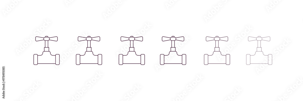 stopcock  outline icon. Linear vector from construction concept. 6 different line style stopcock  icon included thin, light, regular, medium, bold, black