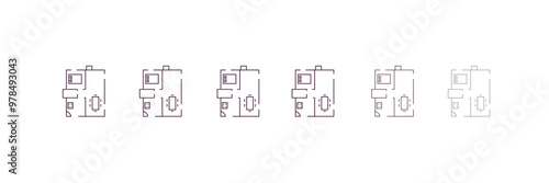 house plan  outline icon. Linear vector from construction concept. 6 different line style house plan  icon included thin, light, regular, medium, bold, black