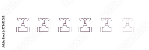 stopcock  outline icon. Linear vector from construction concept. 6 different line style stopcock  icon included thin, light, regular, medium, bold, black