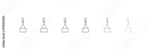 derrick with load  outline icon. Linear vector from construction concept. 6 different line style derrick with load  icon included thin, light, regular, medium, bold, black