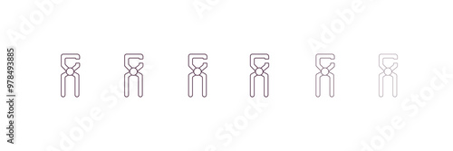 big clippers  outline icon. Linear vector from construction concept. 6 different line style big clippers  icon included thin, light, regular, medium, bold, black