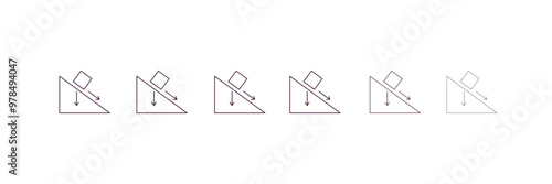 inclined  outline icon. Linear vector from construction concept. 6 different line style inclined  icon included thin, light, regular, medium, bold, black