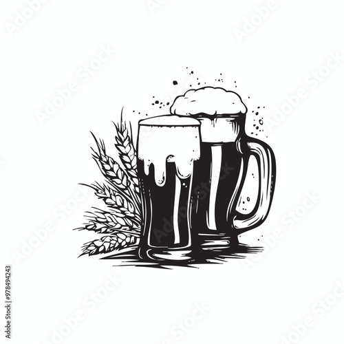artisan beer vector, beer event vector