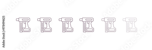 nail gun  outline icon. Linear vector from construction concept. 6 different line style nail gun  icon included thin, light, regular, medium, bold, black