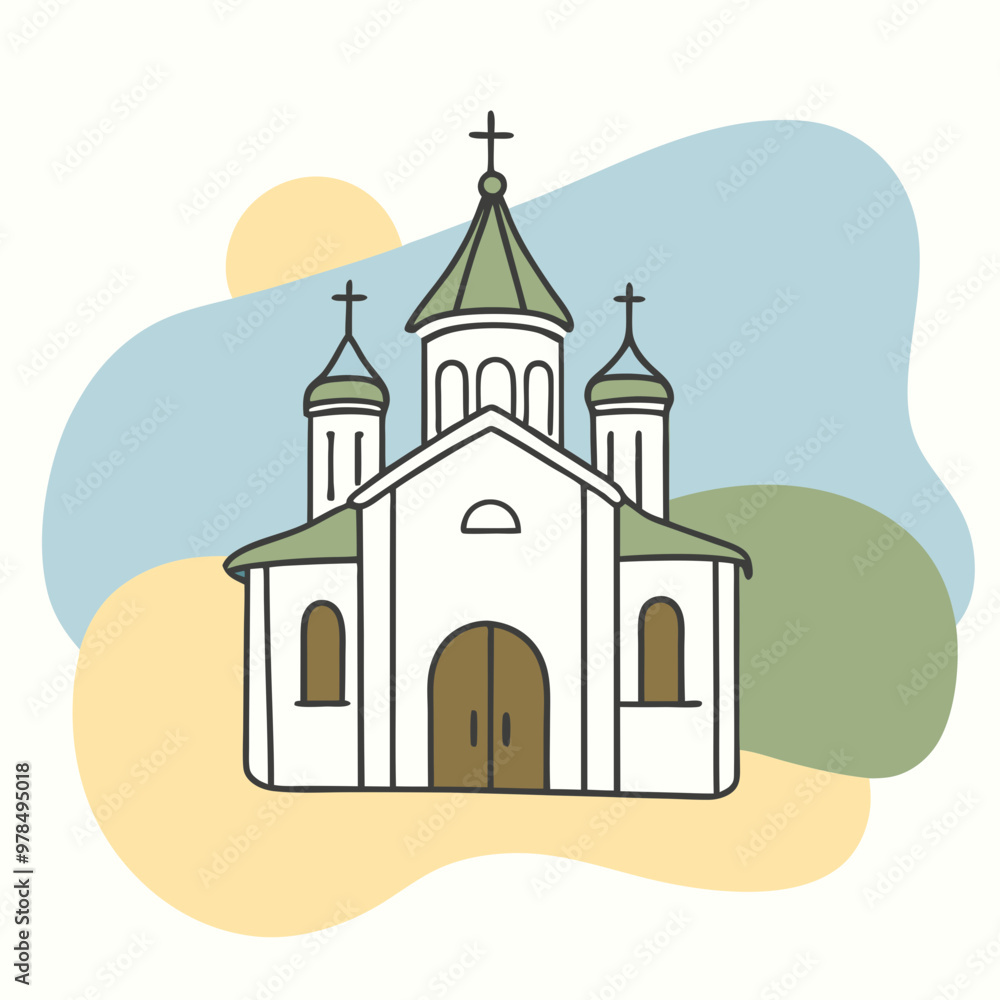 Fototapeta premium vector illustration of church
