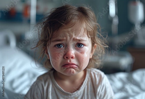 child looking upset and crying