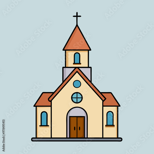 Wallpaper Mural vector illustration of church Torontodigital.ca