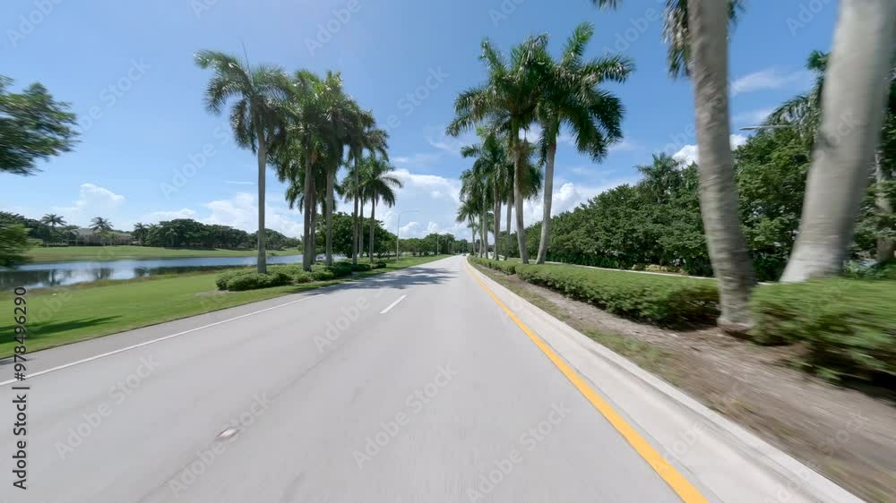 Driving south on Weston Road, rear view pov mounted camera Driving south on Weston Road, rear view pov mounted camera