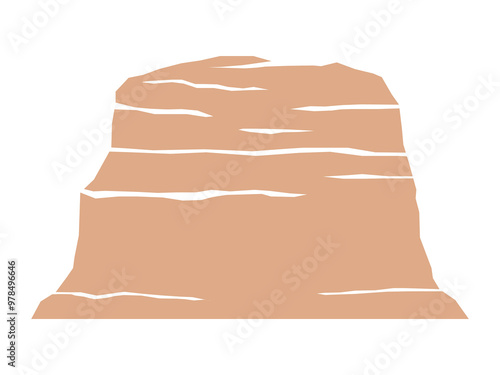 Brown desert rock. Desert sandstone. Sedimentary rock.