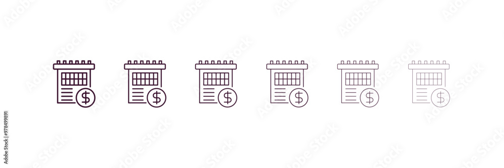 ledger outline icon. Linear vector from cryptocurrency concept. 6 different line style ledger icon included thin, light, regular, medium, bold, black ledger outline icon. Linear vector from cryptocurrency concept. 6 different line style ledger icon included thin, light, regular, medium, bold, black