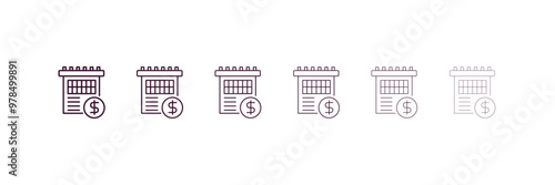 ledger  outline icon. Linear vector from cryptocurrency concept. 6 different line style ledger  icon included thin, light, regular, medium, bold, black