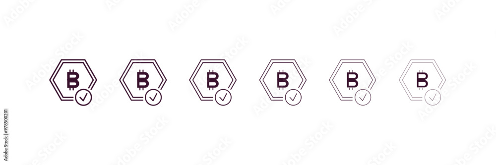 bitcoin accepted outline icon. Linear vector from cryptocurrency concept. 6 different line style bitcoin accepted icon included thin, light, regular, medium, bold, black bitcoin accepted outline icon. Linear vector from cryptocurrency concept. 6 different line style bitcoin accepted icon included thin, light, regular, medium, bold, black