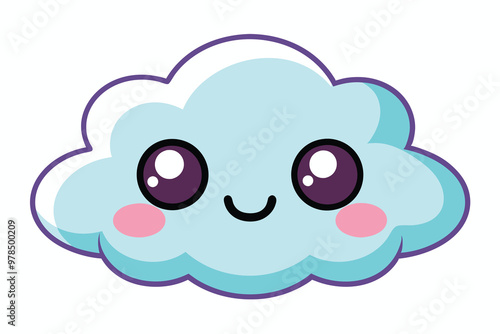 cute the cloud face vector illustration A.eps