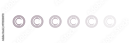 cryptocurrency  outline icon. Linear vector from cryptocurrency concept. 6 different line style cryptocurrency  icon included thin, light, regular, medium, bold, black