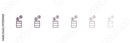 funds  outline icon. Linear vector from cryptocurrency concept. 6 different line style funds  icon included thin, light, regular, medium, bold, black