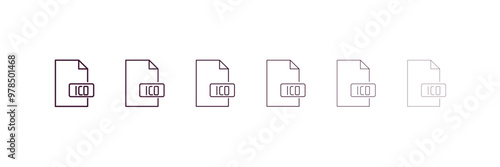 ico  outline icon. Linear vector from cryptocurrency concept. 6 different line style ico  icon included thin, light, regular, medium, bold, black