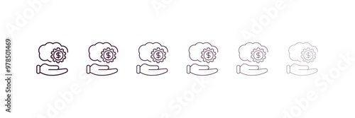 fintech industry  outline icon. Linear vector from cryptocurrency concept. 6 different line style fintech industry  icon included thin, light, regular, medium, bold, black
