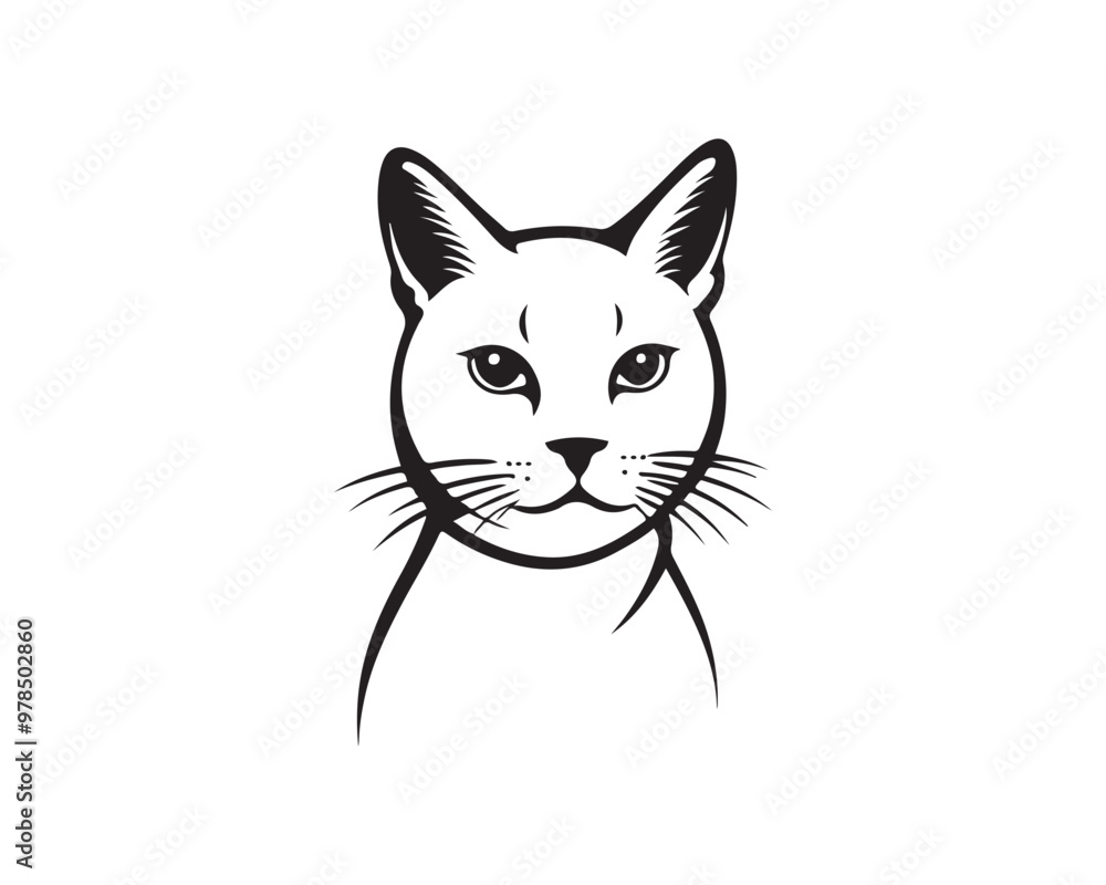 Cat Logo. Cat head icon. Cat face logo. Silhouette simple. Flat style. Cartoon cat face. Logo design template. Vector illustration. Animal logotype concept. Cat Logo. Cat head icon. Cat face logo. Silhouette simple. Flat style. Cartoon cat face. Logo design template. Vector illustration. Animal logotype concept.