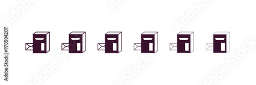 postbox outline icon. Linear vector from delivery concept. 6 different line style postbox icon included thin, light, regular, medium, bold, black