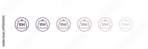 weight limit outline icon. Linear vector from delivery concept. 6 different line style weight limit icon included thin, light, regular, medium, bold, black