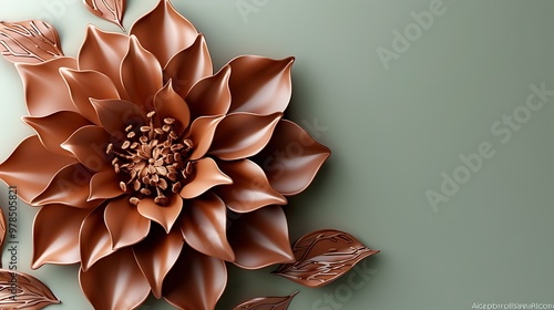 Sweet treat: golden brown chocolate pine cone adorns a white background photo