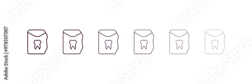 dental floss outline icon. Linear vector from dentist concept. 6 different line style dental floss icon included thin, light, regular, medium, bold, black.