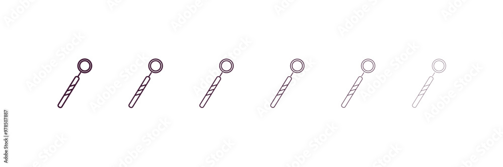 dentist mirror outline icon. Linear vector from dentist concept. 6 different line style dentist mirror icon included thin, light, regular, medium, bold, black. dentist mirror outline icon. Linear vector from dentist concept. 6 different line style dentist mirror icon included thin, light, regular, medium, bold, black.