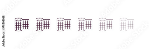 gauze outline icon. Linear vector from dentist concept. 6 different line style gauze icon included thin, light, regular, medium, bold, black.