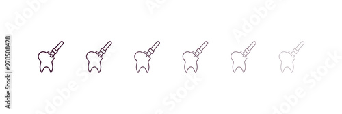 sealants outline icon. Linear vector from dentist concept. 6 different line style sealants icon included thin, light, regular, medium, bold, black.
