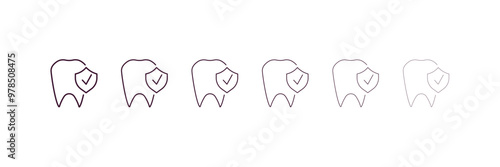 prophylaxis outline icon. Linear vector from dentist concept. 6 different line style prophylaxis icon included thin, light, regular, medium, bold, black.