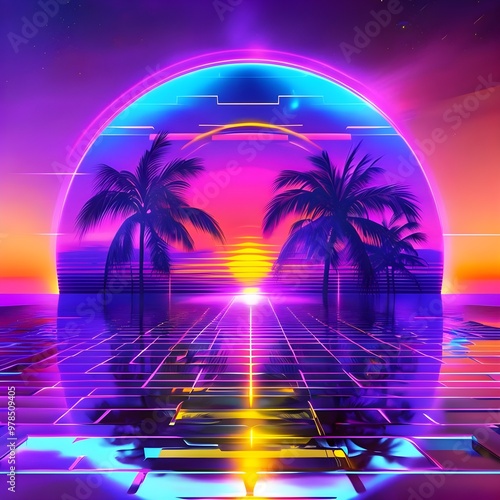 Vibrant Retro 80s Graphics