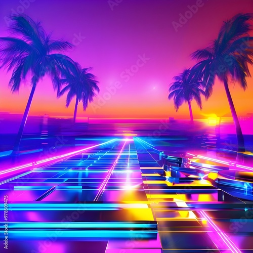 Vibrant Retro 80s Graphics
