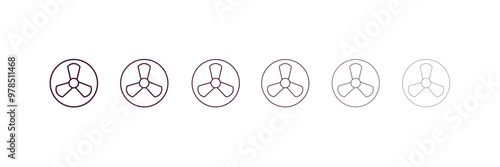 nuclear energy outline icon. Linear vector from ecology concept. 6 different line style nuclear energy icon included thin, light, regular, medium, bold, black