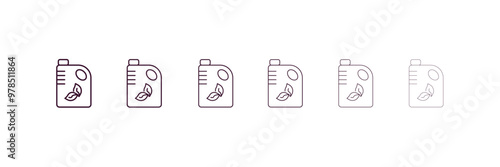 biodiesel outline icon. Linear vector from ecology concept. 6 different line style biodiesel icon included thin, light, regular, medium, bold, black
