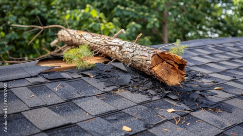 Storm damage  urgent roof repair needed after tree falls on home, highlighting safety concerns