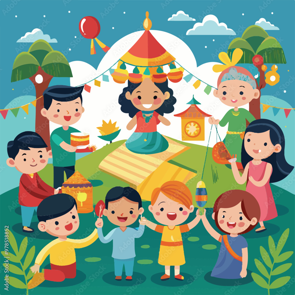 Fototapeta premium children in a circle