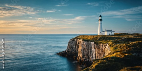 A lighthouse standing tall on a coastal cliff