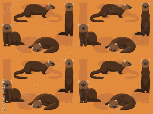 Cute Fisher Cartoon Cute Seamless Wallpaper Background
