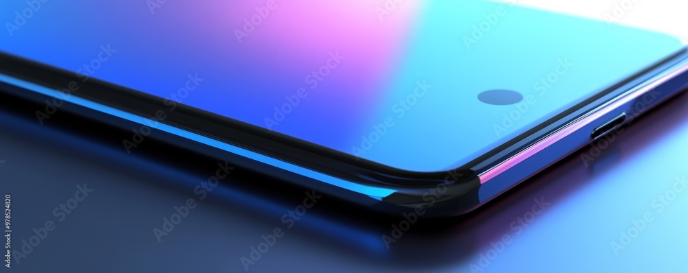 Close-up of a modern smartphone showing vibrant colors and sleek design, ideal for technology and product photography. Close-up of a modern smartphone showing vibrant colors and sleek design, ideal for technology and product photography.