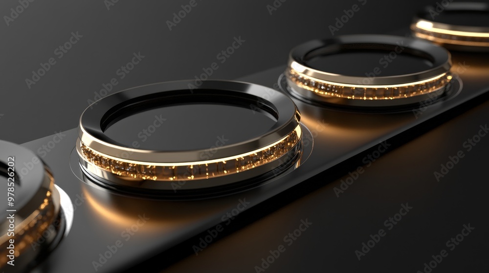 Elegant round container with a sleek design and golden accents, perfect for showcasing luxury items or as modern decor. Elegant round container with a sleek design and golden accents, perfect for showcasing luxury items or as modern decor.
