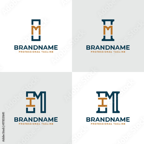 Elegant Letters IM and MI Monogram Logo, suitable for business with IM or MI initials