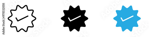 Badge icon thin line illustration